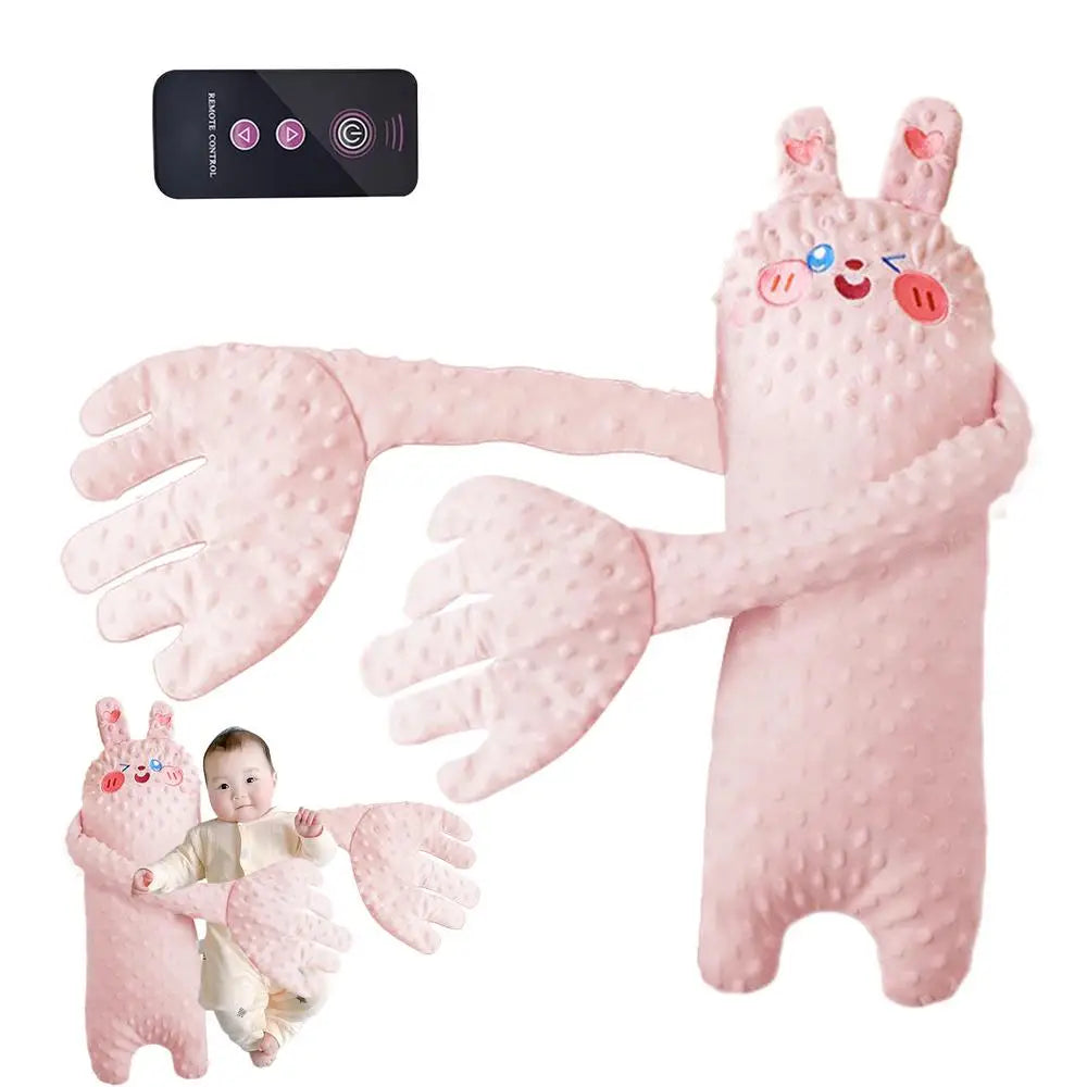 Ours en peluche apaisant pour bébé, avec télécommande – Jouet de confort électrique en forme de dessin animé avec musique, bruit blanc et oreiller doux pour nouveau-nés