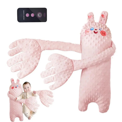 Ours en peluche apaisant pour bébé, avec télécommande – Jouet de confort électrique en forme de dessin animé avec musique, bruit blanc et oreiller doux pour nouveau-nés