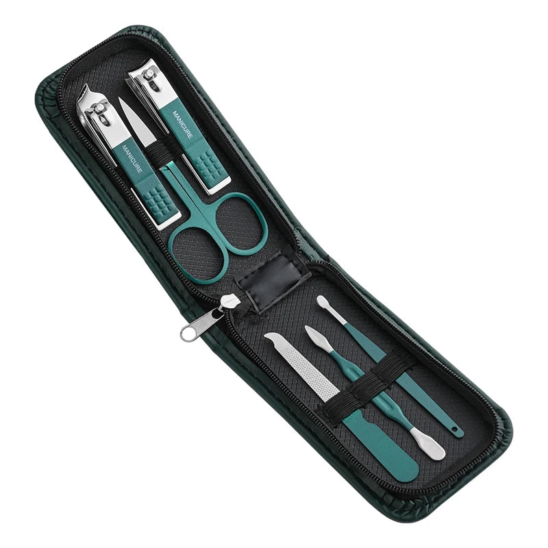 6-Piece Stainless Steel Manicure & Pedicure Set – Portable Nail Clipper & Grooming Kit for Men & Women