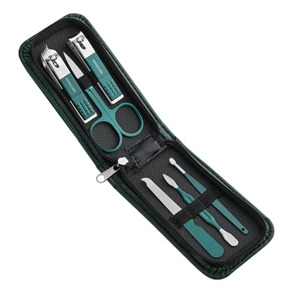 6-Piece Stainless Steel Manicure & Pedicure Set – Portable Nail Clipper & Grooming Kit for Men & Women