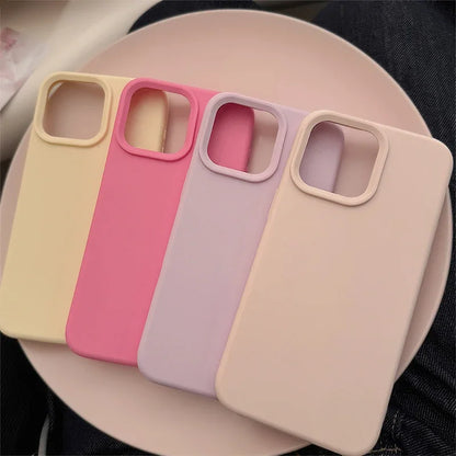 Coque en silicone pour iPhone Séries 11 à 17 – Housse de protection arrière toucher doux