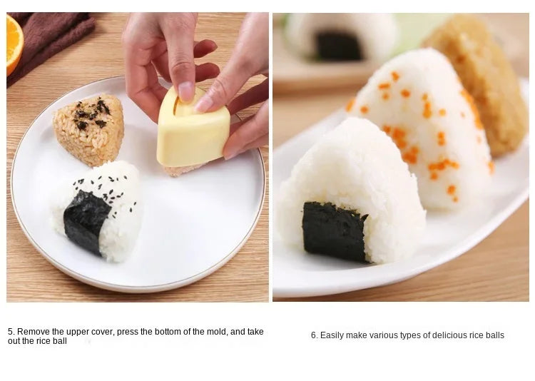 Onigiri Sushi Rice Ball Mold Kit – DIY Japanese Rice Press for Bento Lunches, Reusable Kitchen Tool (1–2 PCS)