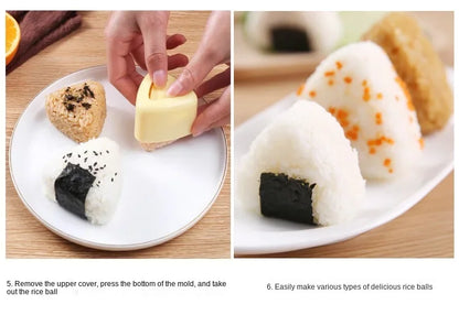 Onigiri Sushi Rice Ball Mold Kit – DIY Japanese Rice Press for Bento Lunches, Reusable Kitchen Tool (1–2 PCS)