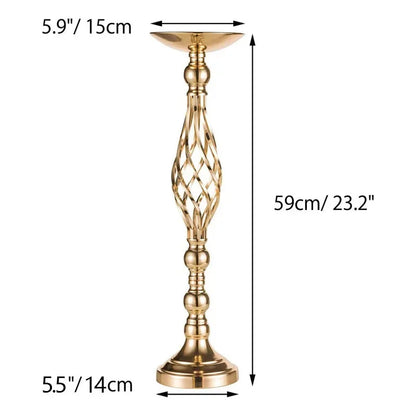 Gold Iron Candle Holder Vase – Twisted Path Table Centerpiece for Wedding Flowers, Home Decor, Wedding Props & Table Arrangements