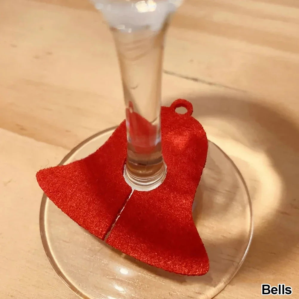10PCS Felt Wine Glass Ring Cards – Christmas Table Decorations for Xmas, New Year’s Eve Parties, Home Decor & Holiday Events