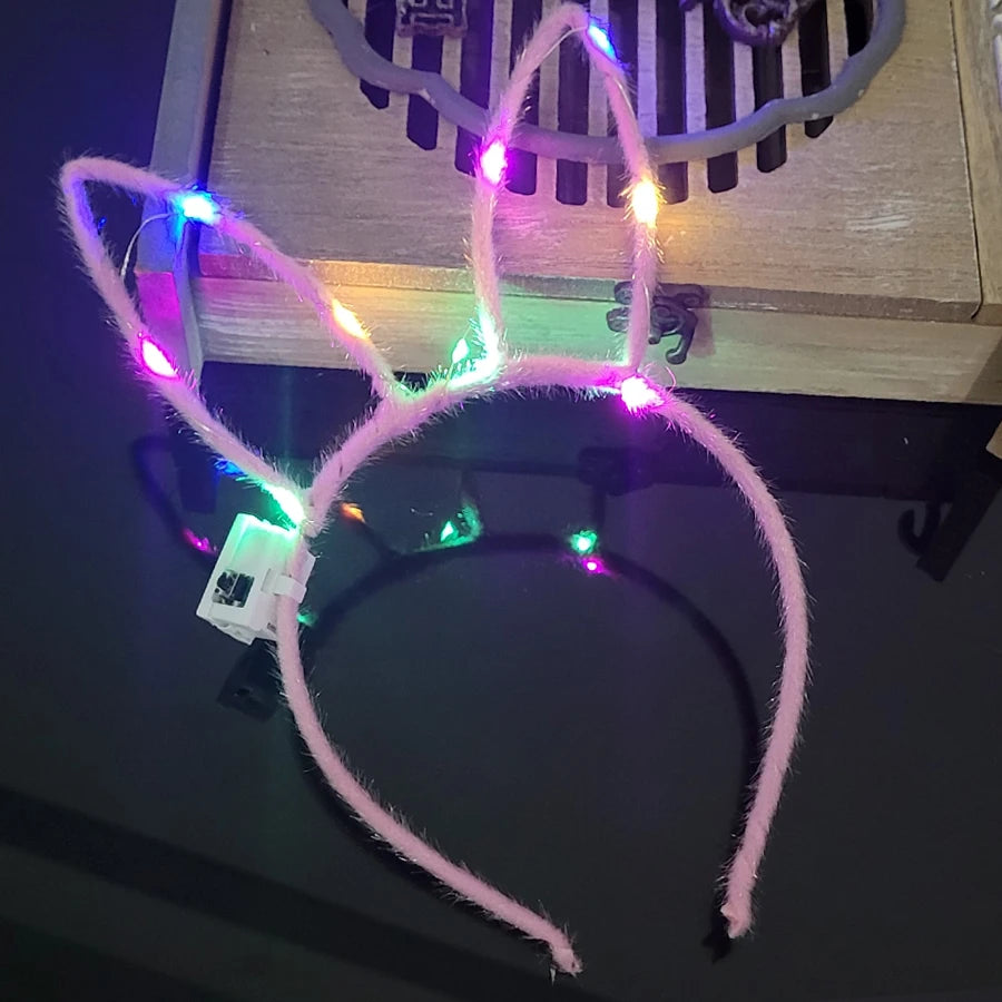 Serre-tête lumineux LED Oreilles de Chat & Lapin – Bandeau lumineux pour Anniversaires, Festivals & Mariages