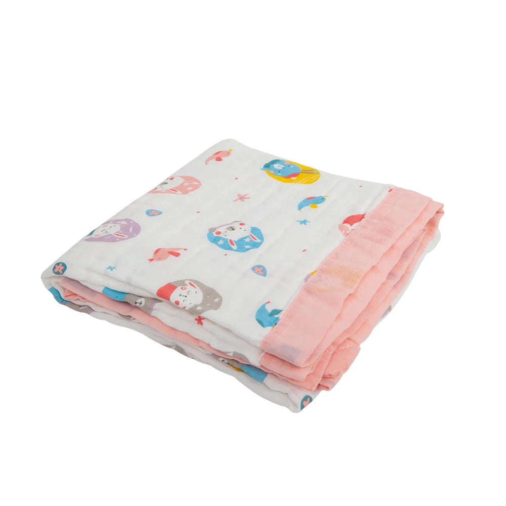 Manta de bebé de gasa 100% algodón de 6 capas – Suave, transpirable, arrullo para recién nacidos, envoltura para bebés y toalla de baño absorbente para bebés