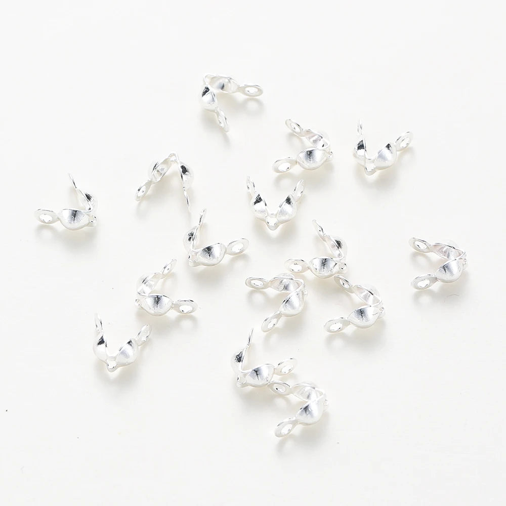 14K & 18K Gold Plated Double Hole Crimp End Clasp Beads – Open Cover Connector Beads for DIY Necklace & Jewelry Making