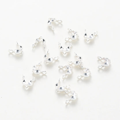 14K & 18K Gold Plated Double Hole Crimp End Clasp Beads – Open Cover Connector Beads for DIY Necklace & Jewelry Making