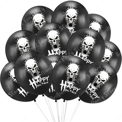 12-Inch Halloween Latex Balloons – Black, Orange, White & Pink Balloons for Halloween Parties, Holiday Events, Party Favors & Decorations
