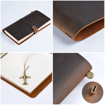 Moterm Genuine Leather Travel Notebook Cover – Handmade Vintage Cowhide Journal & Planner