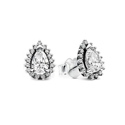 Juego de pendientes de tuerca de plata de ley 925 con hoja cuadrada, sol y luna para mujer, exquisito regalo de joyería europea