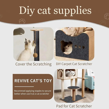 Tapis auto-adhésif à griffer pour chats – Protection de tapis DIY prédécoupable pour murs, coins et meubles