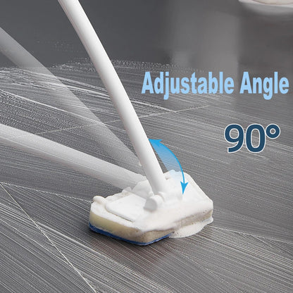 Brosse de nettoyage éponge de salle de bain – Outil de récurage multifonctionnel à long manche, brosse éponge amovible pour le nettoyage en profondeur des sols, baignoires, carrelages en céramique et surfaces domestiques
