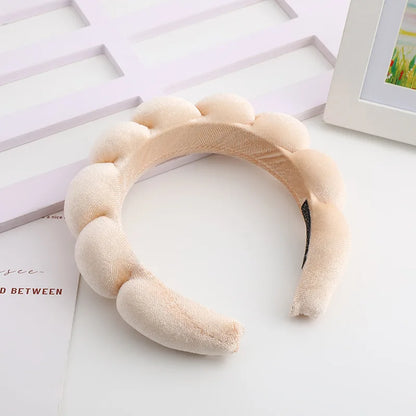 Diadema Retro Acolchada de Terciopelo – Diadema de Esponja Acolchada para Mujeres y Niñas | Accesorio de Moda para Maquillaje y Peinado