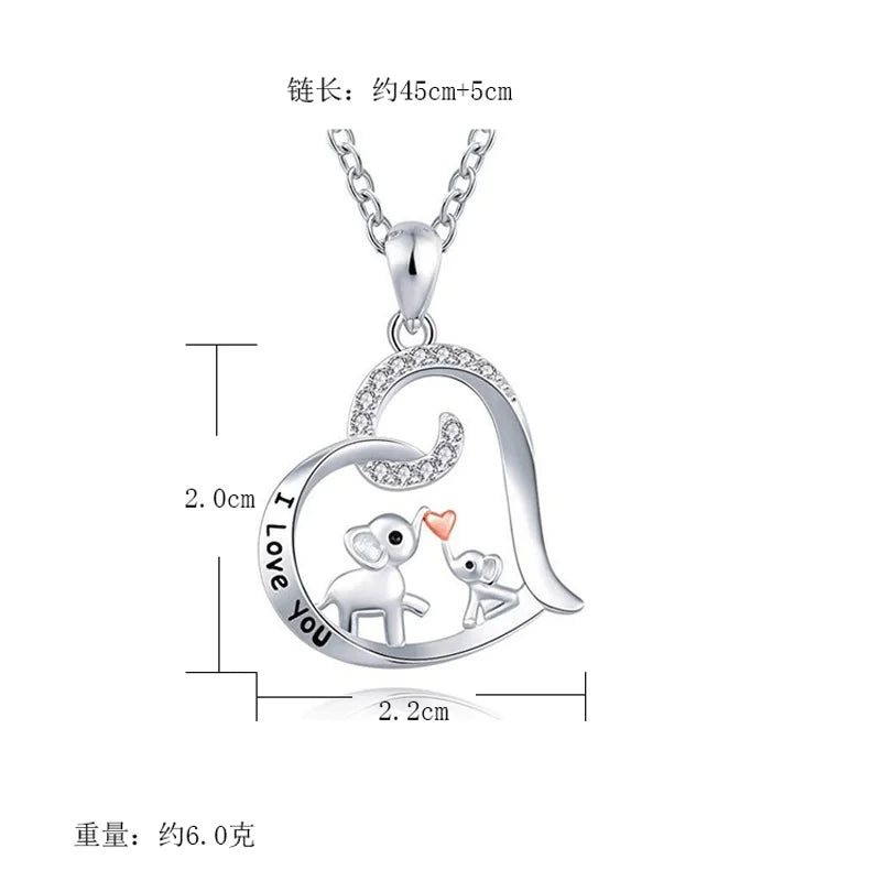 Mother & Baby Elephant Necklace for Women – Exquisite Animal Pendant Clavicle Chain, DIY Jewelry & Mother’s Day Gift