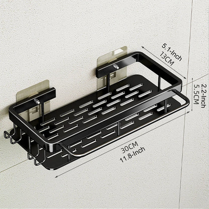Étagère de Douche Murale sans Perçage – Support d'Angle en Aluminium pour Shampooing, Savon et Rangement de Toilette