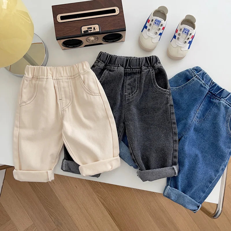 Pantalones vaqueros MILANCEL para bebé – Jeans lisos suaves para niños y niñas, pantalones informales para niños, parte inferior de moda cómoda para el uso diario de bebés y niños