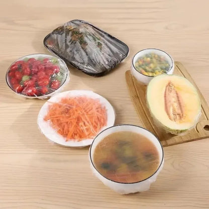 500/10pcs Disposable Food Storage Covers – Elastic Plastic Bowl Covers, Kitchen Food Preservation Film Bags, Stretchable Plate Covers & Vacuum Storage Bags for Fresh Keeping