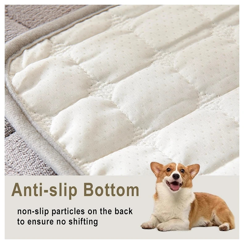 Soft Flannel Non-Slip Sofa Cover – Quilted Furniture Protector for Couch & Living Room Sofa, Warm 1-Seat Cushion Cover