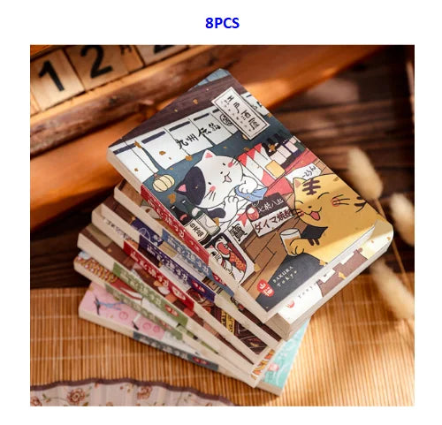 Carnet de poche Kawaii Chat de dessin animé – Mini carnet, agenda et journal de style japonais pour l'école et les voyages