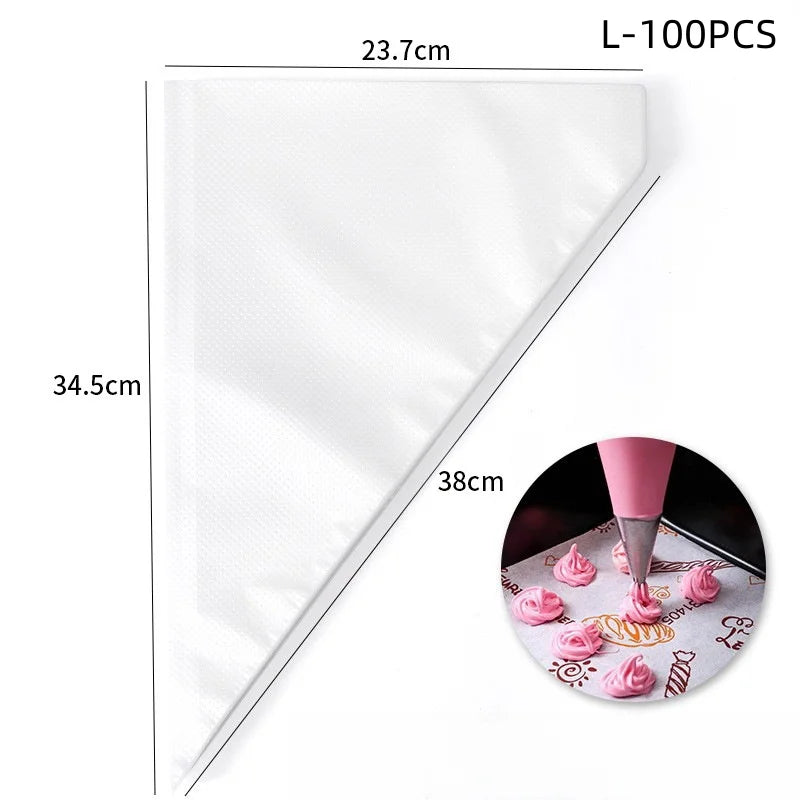 Poches à douille jetables – Lot de 20/50/100 poches à douille pour décoration de gâteaux, outil de glaçage pour crème et fondant, accessoires de pâtisserie pour cupcakes, biscuits et desserts