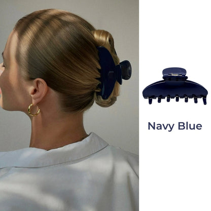 Pinza de pelo de acetato Fashion Coffee – Pinza grande de color sólido negro para mujeres y niñas | Accesorios sencillos para el pelo de verano