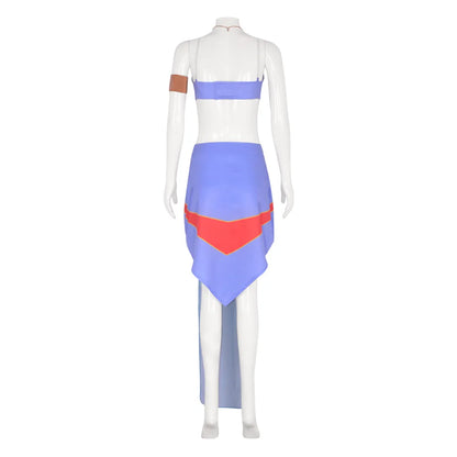 Halloween Princess Kida (Atlantis) Cosplay Costume – Adult Women Blue Dress Set (Carnival/Party Fancy Dress Outfit)