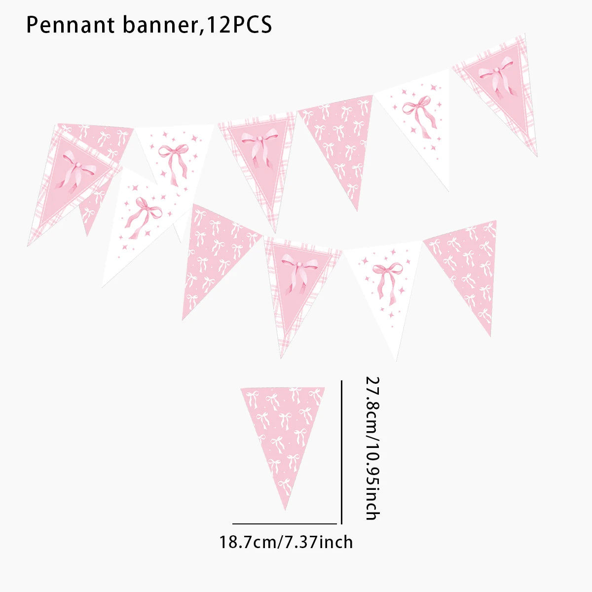 Kit de Fête d'Anniversaire Rose – Thème Princesse Bannière, Ballons Nœud, Pailles, Assiettes en Papier Jetables, Serviettes et Gobelets Vaisselle Décorations pour Fêtes d'Anniversaire de Filles