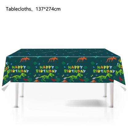 Jurassic Dinosaur Birthday Party Supplies – Dinosaur Fossil-Themed Disposable Plates, Cups & Napkins for Kids' Party Decorations