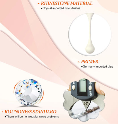 Pedrería Termoadhesiva Blanca Seda Mocca YHB – Cristales Premium de Espalda Plana para Zapatos, Bolsos, Ropa, Joyería y Manualidades DIY