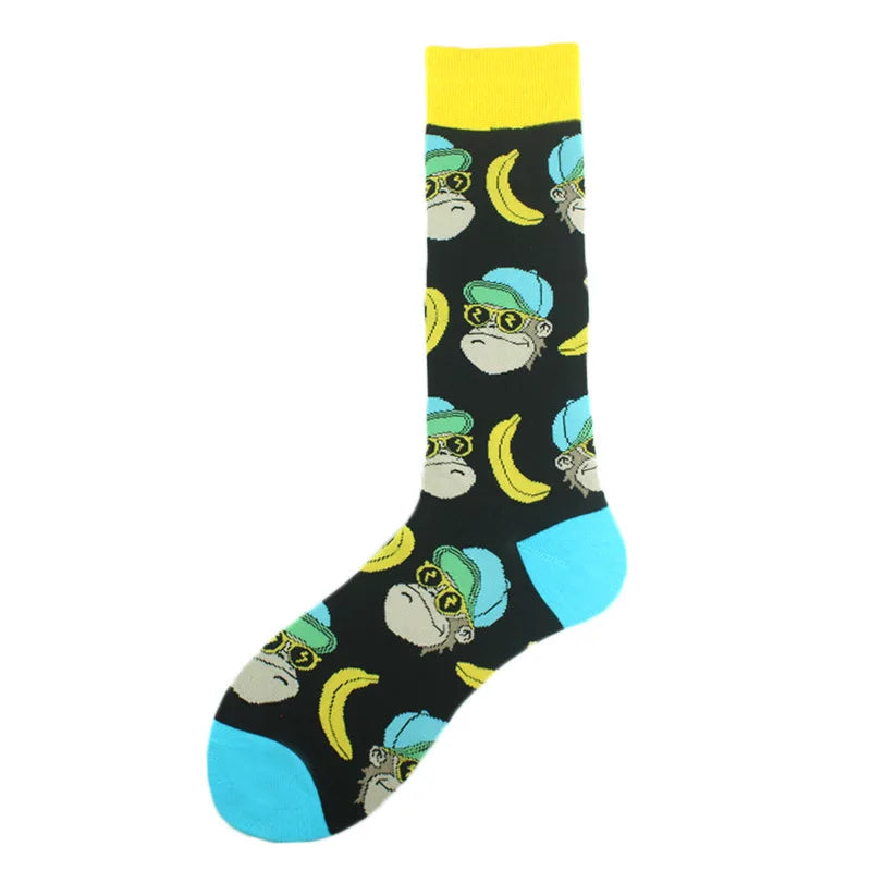 Funny Cotton Novelty Crew Socks – Alien, Planet, Shark, Dinosaur, Skateboard & Math Designs for Men & Women