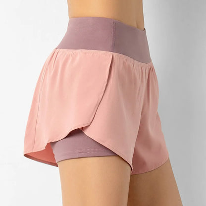 Women’s Sport Running Shorts Double Layer Yoga Gym Fitness Jogging Training Summer Short Pants