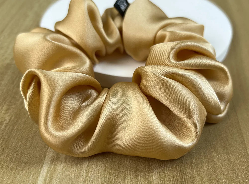 Goma para el pelo 100% seda Mulberry – 19 Momme, elástico grande para mujeres y niñas | Accesorio de lujo de seda para coleta