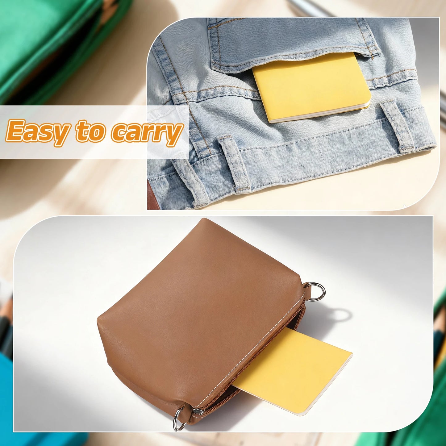 4/6 uds. Cuadernos A6 Kraft de Bolsillo – Mini Diarios Rayados para la Escuela y la Oficina