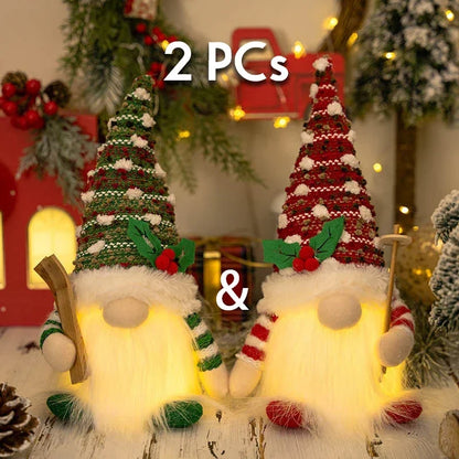 1–3PCS Christmas Gnome Reindeer Decorations 2026 – LED Glowing Gnome Doll Night Light for Xmas Tree, Home Decor, Gifts & New Year 2027