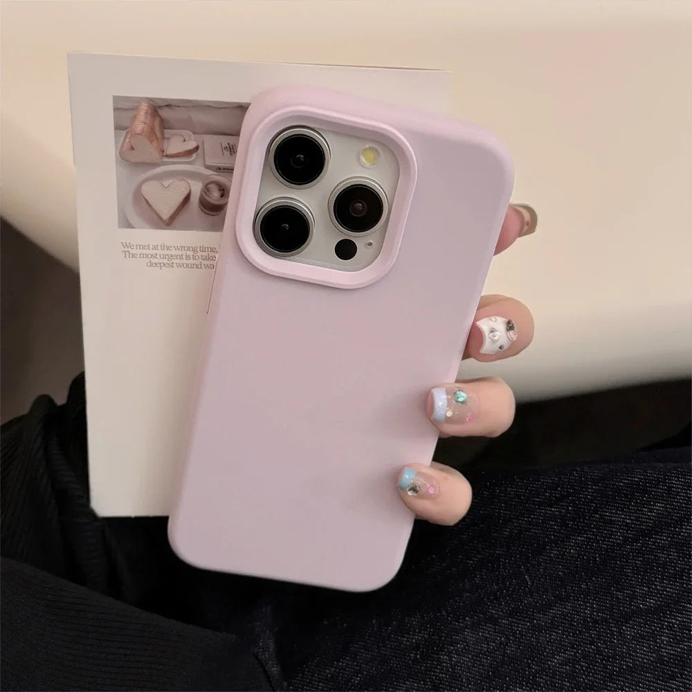 Coque en silicone pour iPhone Séries 11 à 17 – Housse de protection arrière toucher doux