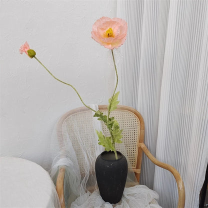 105cm Artificial Poppy Flowers – Large Realistic Faux Floral Stem for Wedding Decor, Vase Arrangements, Home Decoration, Photo Props & Window Displays