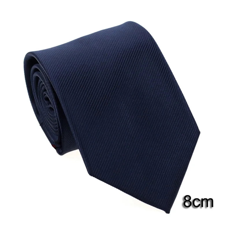 HUISHI Men's Waterproof Jacquard Necktie – 6cm Solid Dark Blue Tie for Business, Weddings & Formal Wear