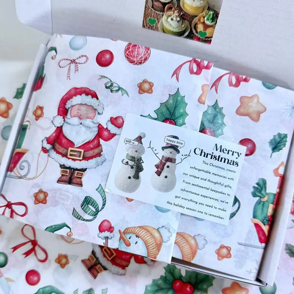 Christmas Santa Claus Bouquet Wrapping Paper – Colorful Festive Tissue Paper for Holiday Gift Wrapping, Flowers, Parties & DIY Crafts