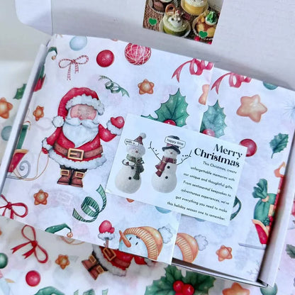 Christmas Santa Claus Bouquet Wrapping Paper – Colorful Festive Tissue Paper for Holiday Gift Wrapping, Flowers, Parties & DIY Crafts