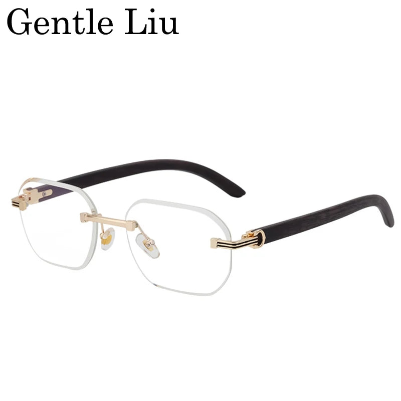 Vintage Square Rimless Sunglasses for Men – Frameless Punk Eyewear with UV400 Lenses, Trendy 2026 Fashion Glasses