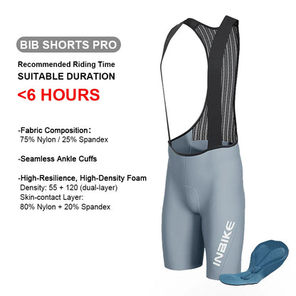 INBIKE Men's Cycling Bib Shorts – Professional Padded MTB & Road Bike Riding Shorts for Mountain Cycling