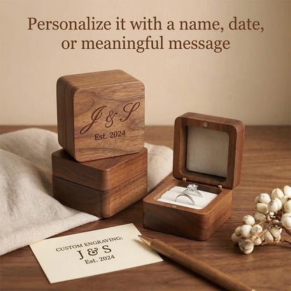 Personalized Wooden Jewelry Box with Custom Engraving for Rings, Earrings, Bracelets, Wedding Proposals & Gift Packaging