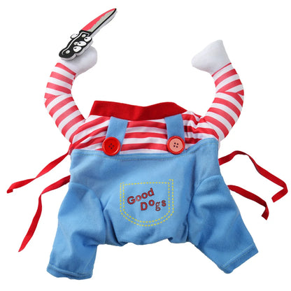 Funny Halloween Dog & Cat Costume – Cozy Puppy Pullover Outfit for Small, Medium & Large Dogs, Chihuahua Pet Cosplay Dress-Up Clothes