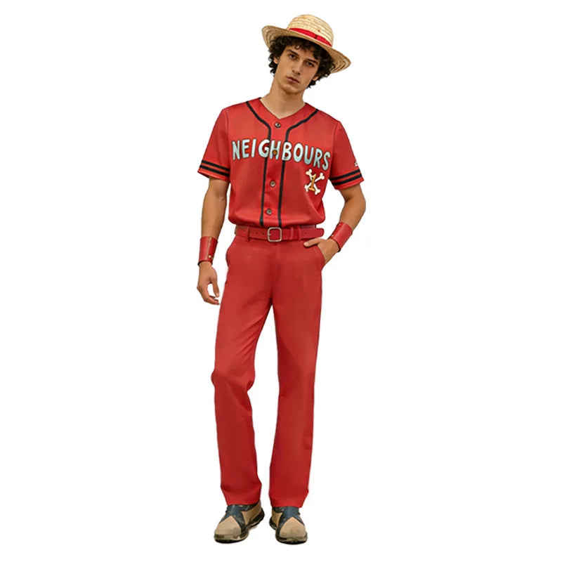 One Piece Inspired Cosplay Costume – Anime Roleplay Outfit for Men & Women Short Sleeve Set for Halloween, Carnival & Party (M–3XL)