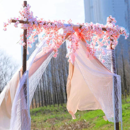 180cm Artificial Sakura Flower Vine – Realistic Faux Cherry Blossom Garland for Wedding Arches, Garden Décor, Party Decorations, Christmas & DIY Floral Projects