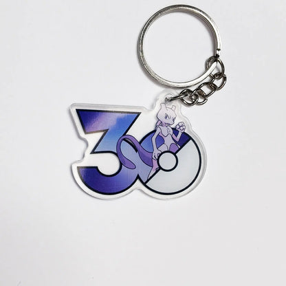 Pokémon 30th Anniversary Acrylic Keychain – Captain Pikachu, Eevee & Eeveelutions (50 Styles)