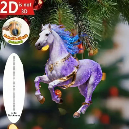 Cute Cat 2D Acrylic Christmas Pendant – Flat Hanging Ornament for Xmas Tree, Holiday Party & Festive Home Decor