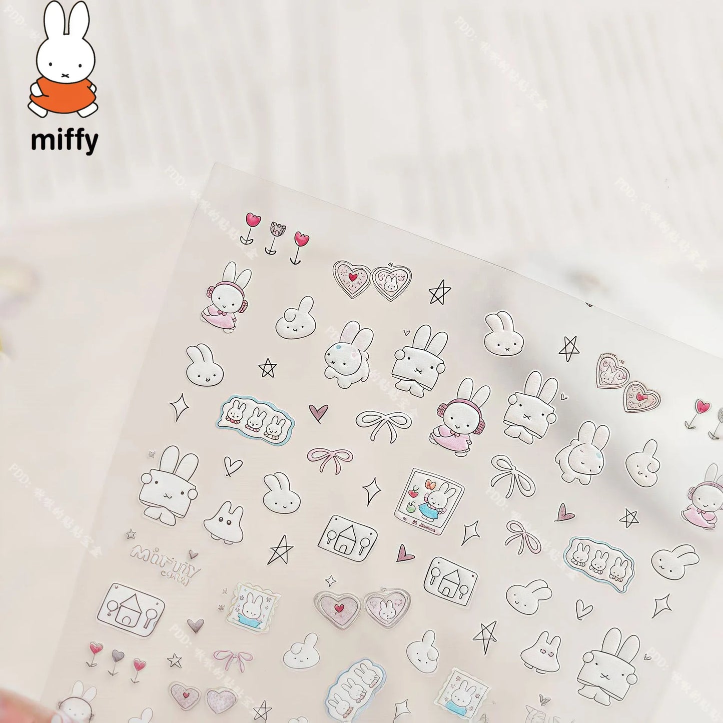 Cute Miffy 3D Nail Stickers – Kawaii Anime Glass Camera Nail Art Decorations (Holiday Gift Set)